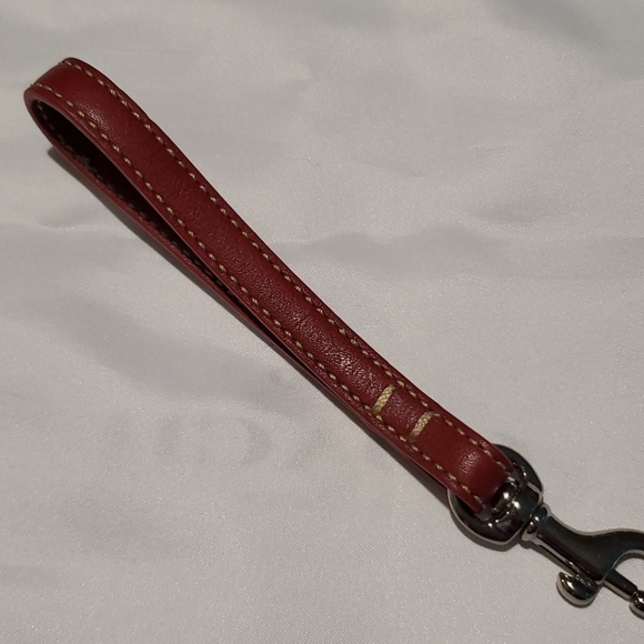 Small Coach Wristlet Strap Red on Red w/Tan Stitch - Picture 3 of 5